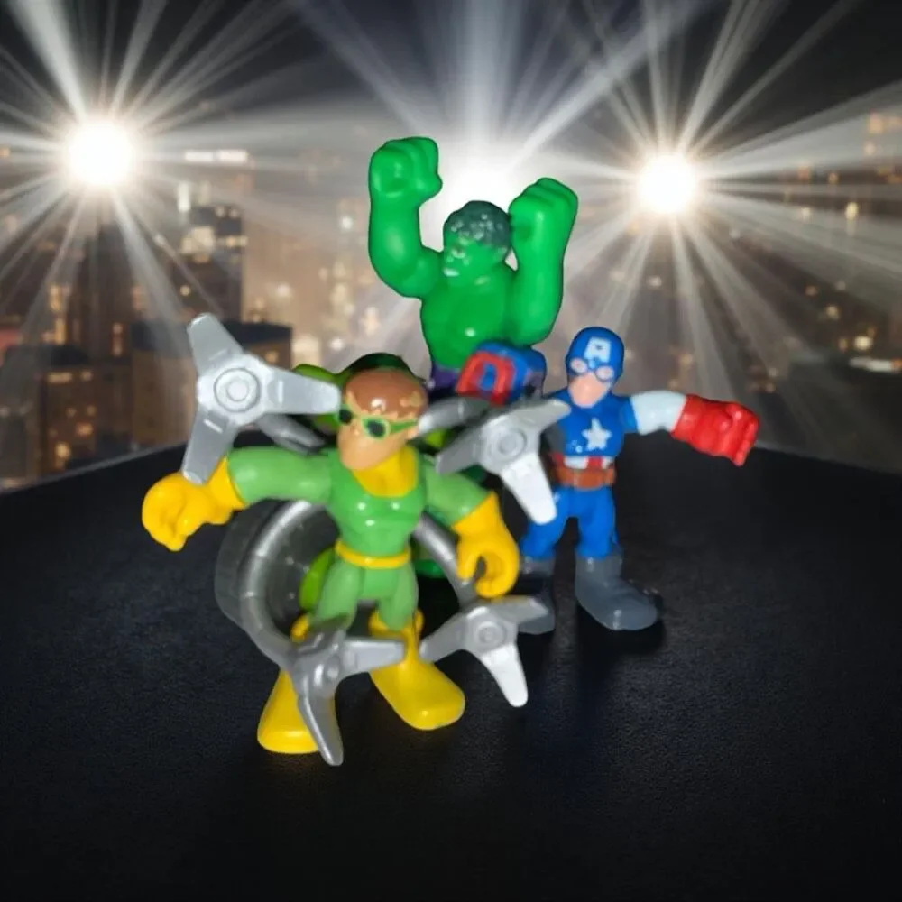 Playskool Marvel Super Hero Hulk Captain America Doc Ock Adventure Hero’s A12